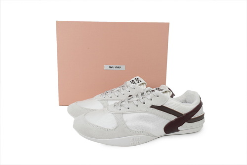 PKGoden Miu Miu Wmns Gymnasium Sneaker White Burgundy