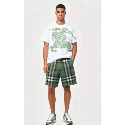 Burberry T-shirt 26ss Knight print and Large check knit Shorts Suit 01