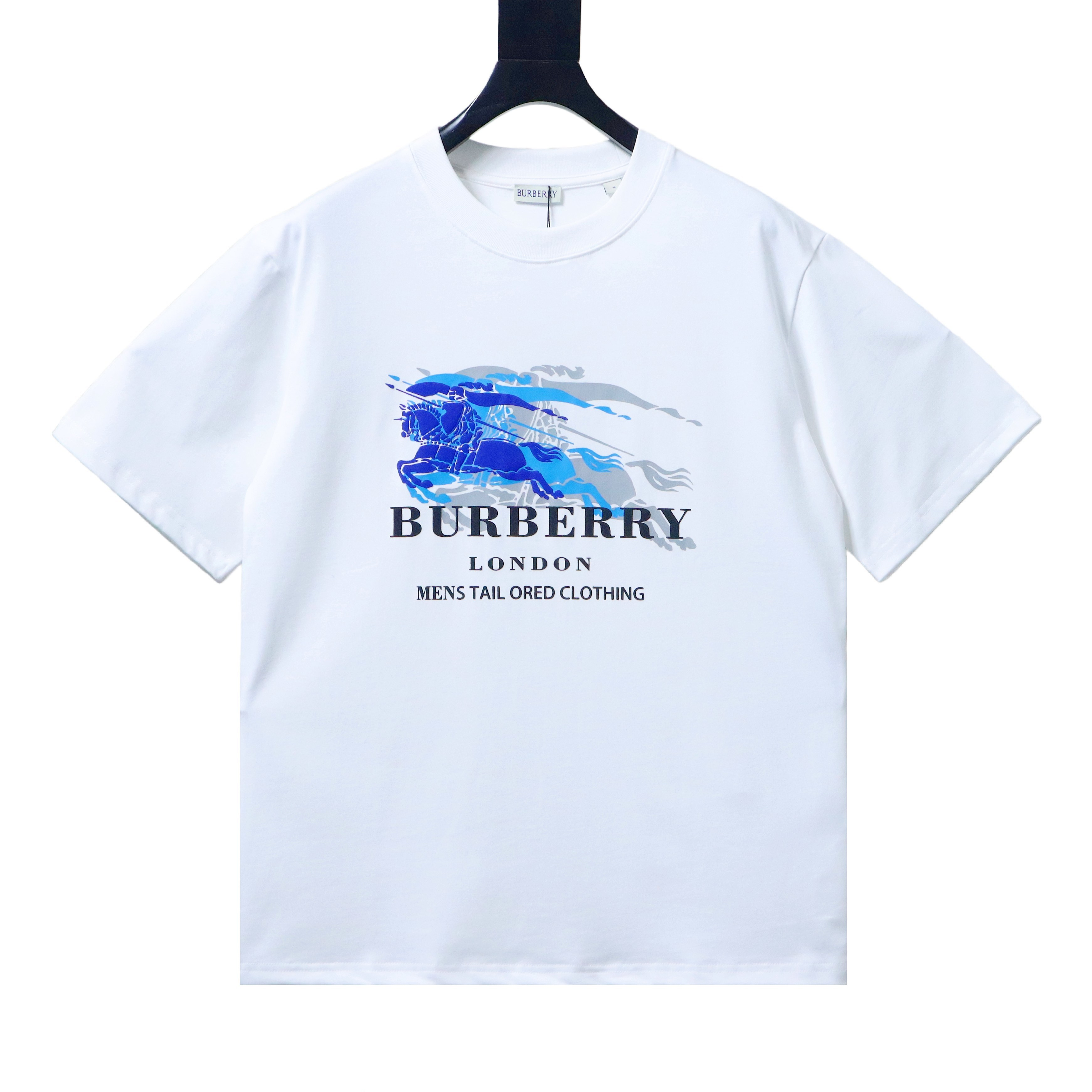 Burberry T-shirt Warhorse Print and Plaid Warhorse Embroidery Shorts Suit