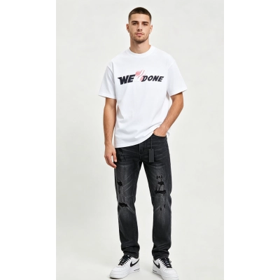 WE11DONE T-shirt 23SS Heart Letters and RTA Shorts RA918 Suit 01