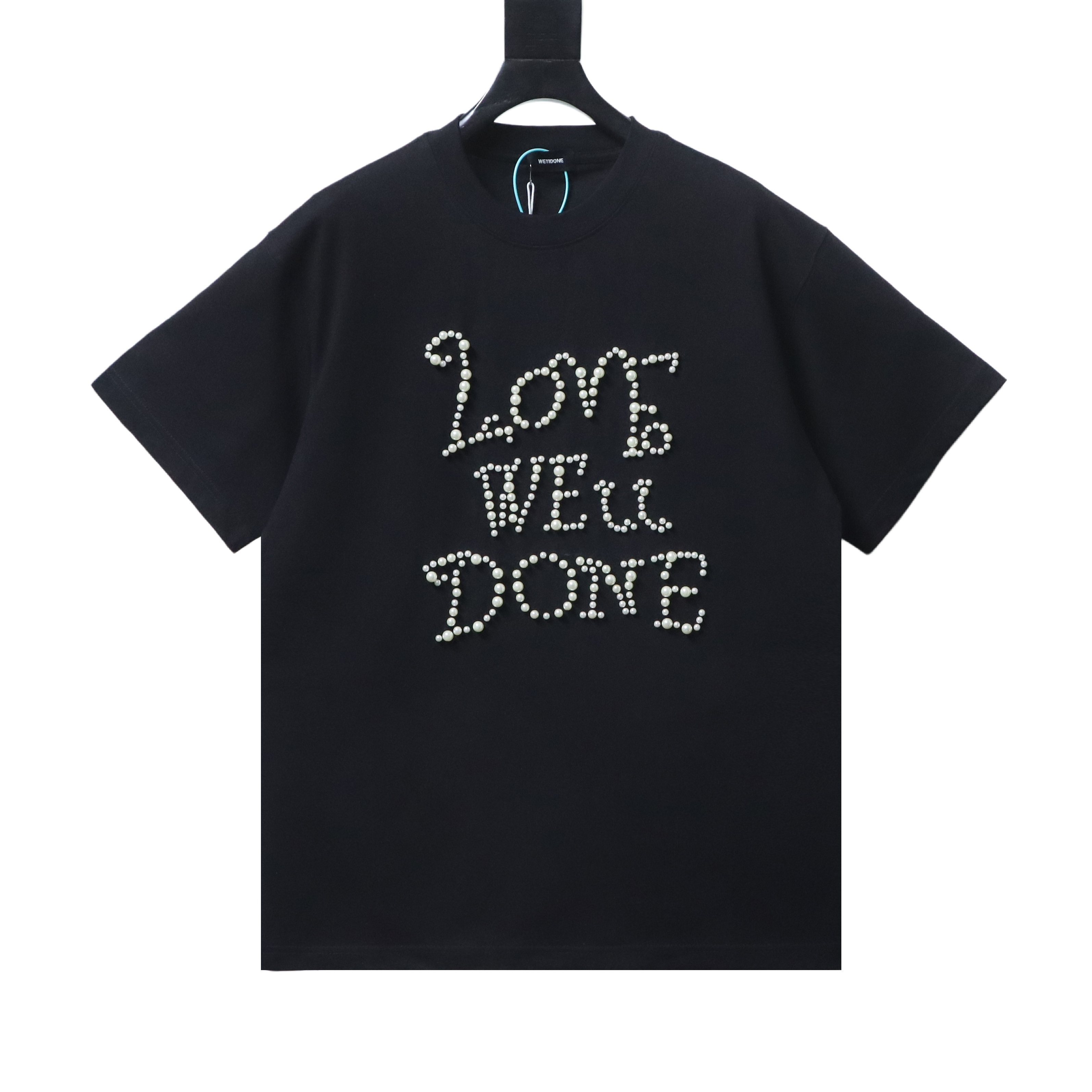 WE11DONE T-shirt 24SS TIvory Pearl Diamond and RTA Shorts RA901 Suit