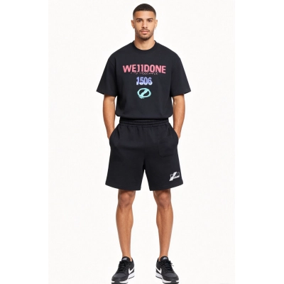 WE11DONE T-shirt 26SS Screen-printed Logo and Danmaku letters Shorts Suit 01
