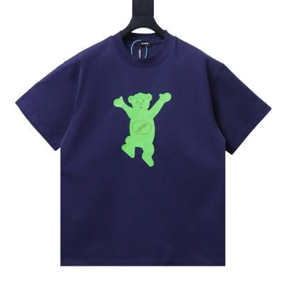 WE11DONE T-shirt Teddy Bear Fleece and Silicone Logo Drawstring Shorts Suit 02