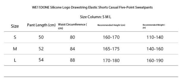WE11DONE T-shirt Teddy Bear Fleece and Silicone Logo Drawstring Shorts Suit