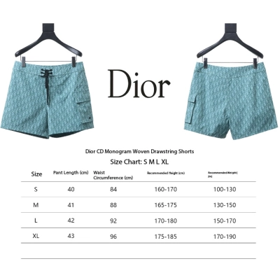 Dior T-shirt 26ss Flower Bird Silhouettes and Woven tape Shorts Suit 02