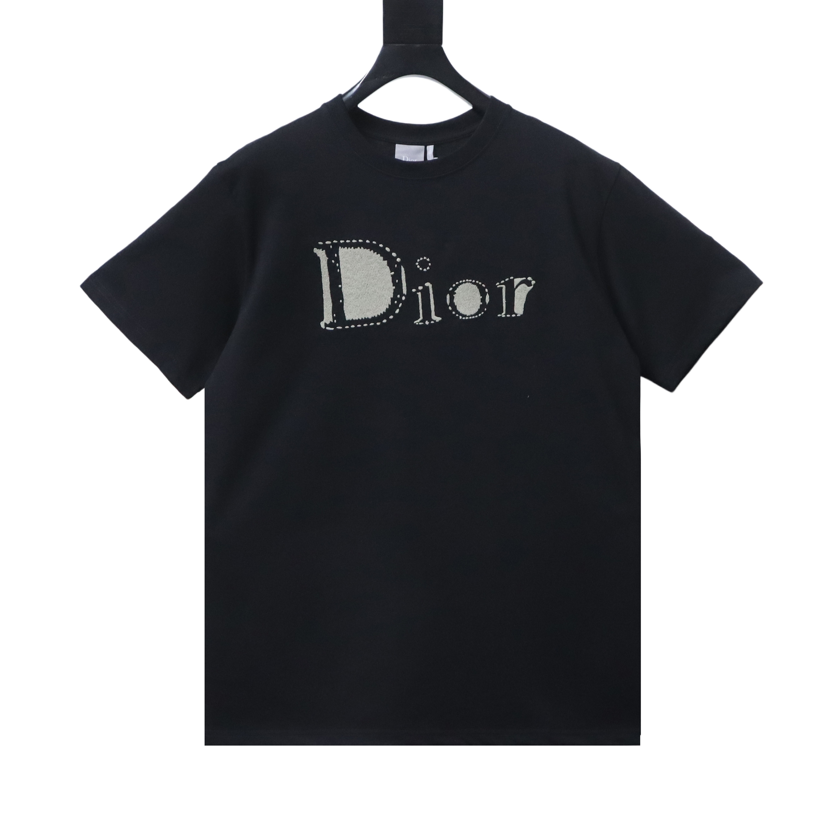 Dior T-shirt 26ss Mbroidery and Distressed Patchwork Wide-Leg Jeans Suit