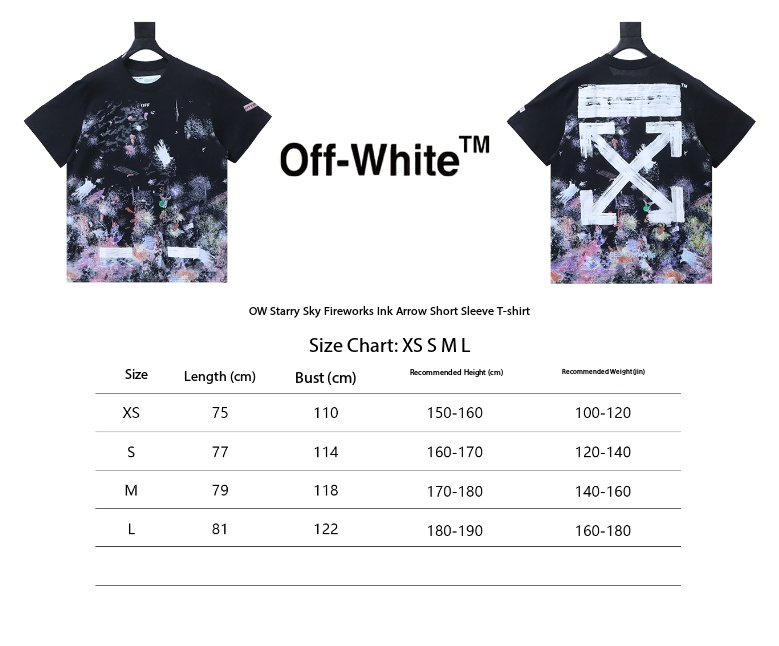OFF-WHITE T-shirt Fireworks splash ink and Purple Brand Jeans PU826# Suit