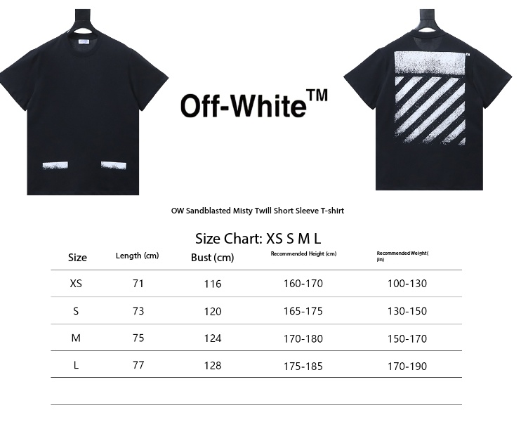 OFF-WHITE T-shirt Sandblasted Twill and Purple Brand Jeans PU157# Suit