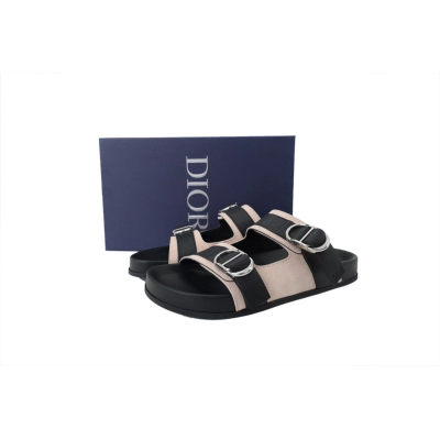 PKGoden Dior Aqua adjustable strap slide sandals Black Pink 01