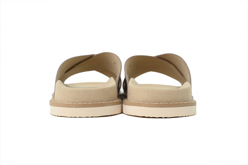 PKGoden Brunello Cucinelli Suede Cross Slide Sandals Beige