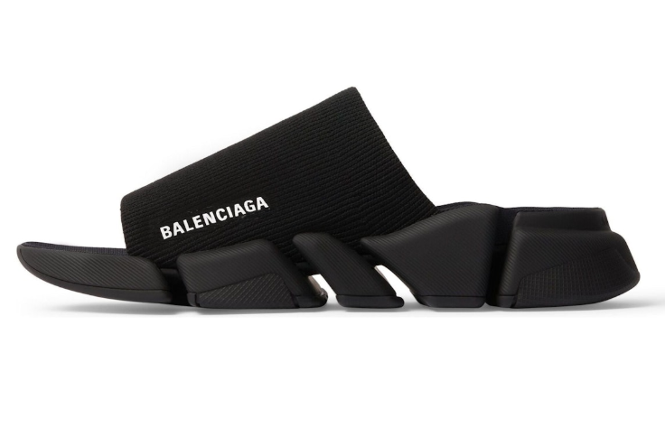PKGoden Balenciaga Speed 2.0 Slide Sandal Black 711453-W2DB1-1000