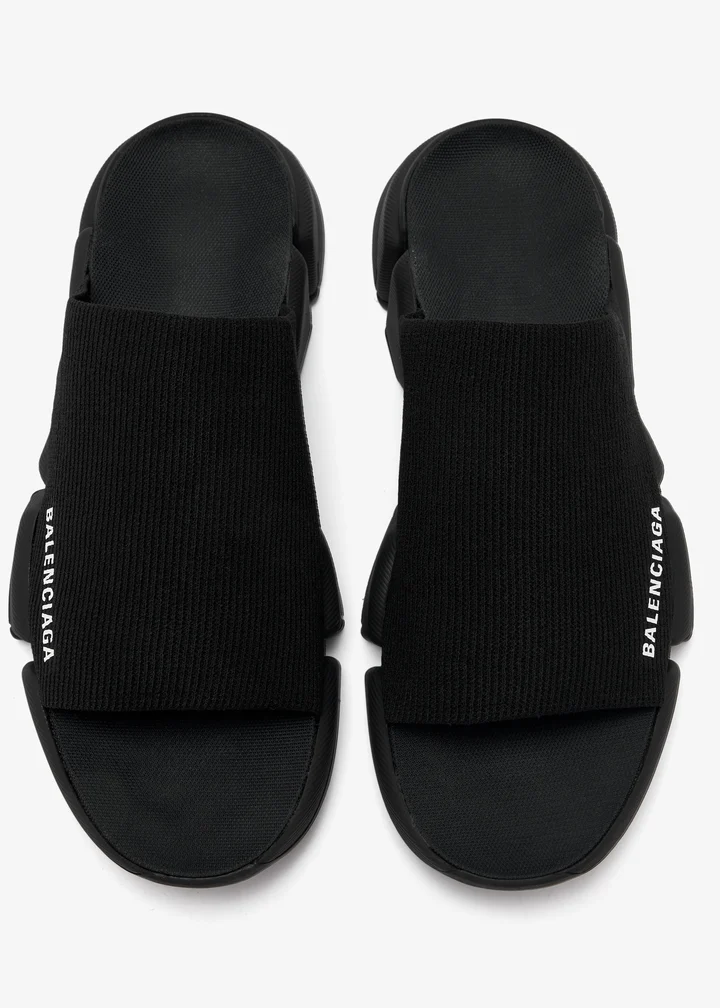 PKGoden Balenciaga Speed 2.0 Slide Sandal Black 711453-W2DB1-1000