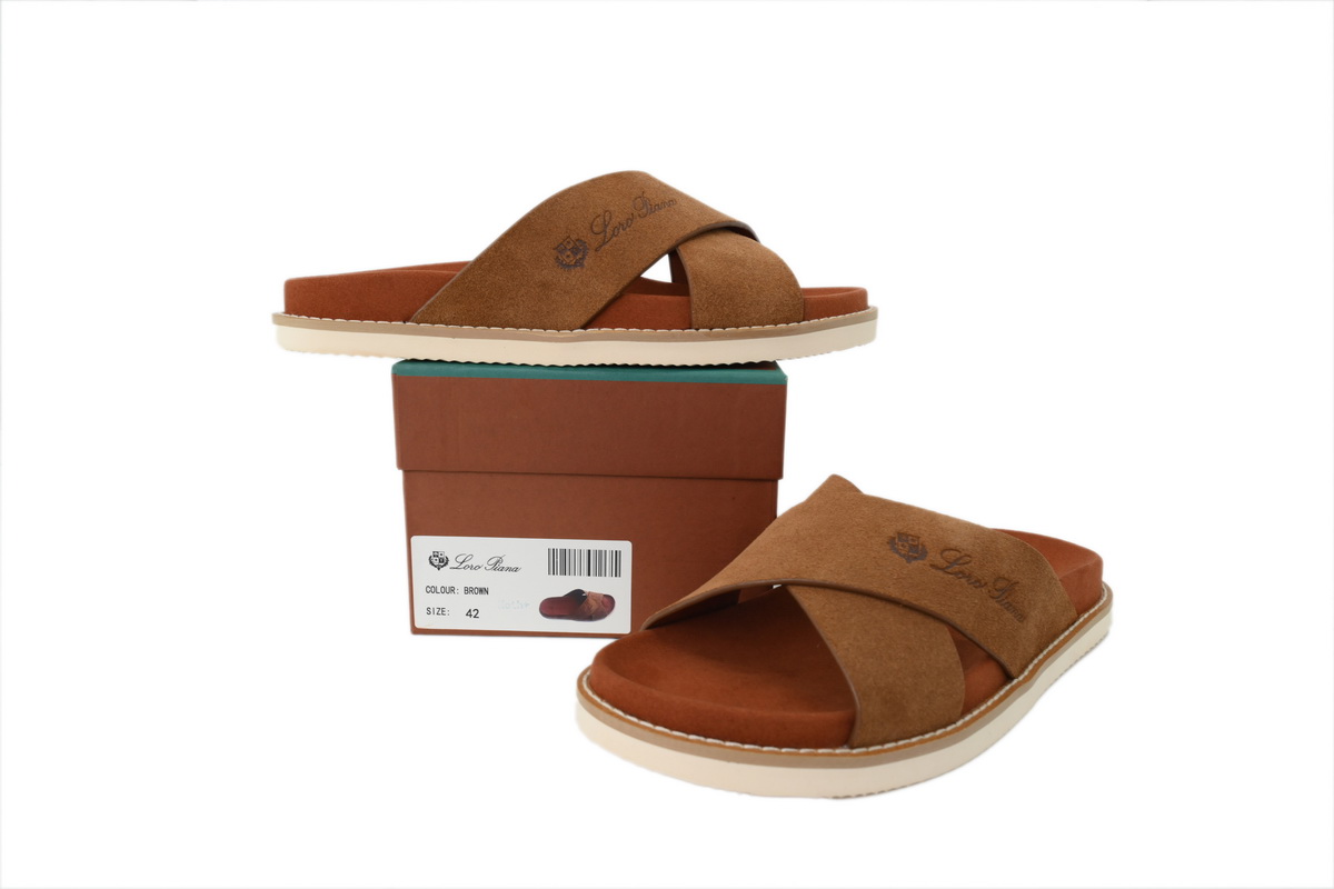 Hermes Flat Cross-strap Flip-flops Slippers LP Brown