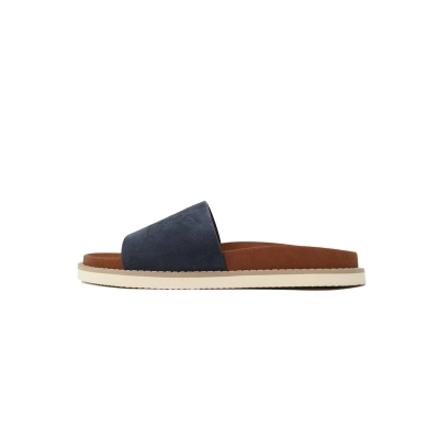 Hermes Flat-fronted Single-row Slippers LP Blue 02