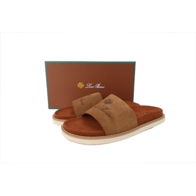 Hermes Flat-fronted Single-row Slippers LP Brown 01