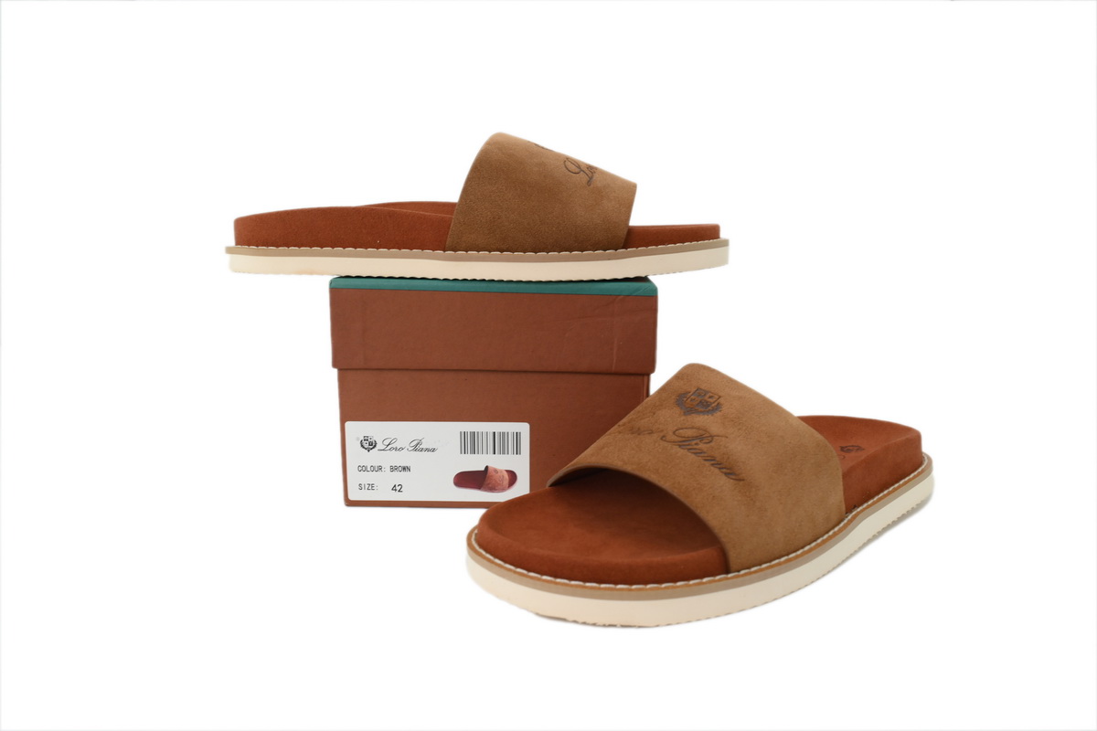 Hermes Flat-fronted Single-row Slippers LP Brown