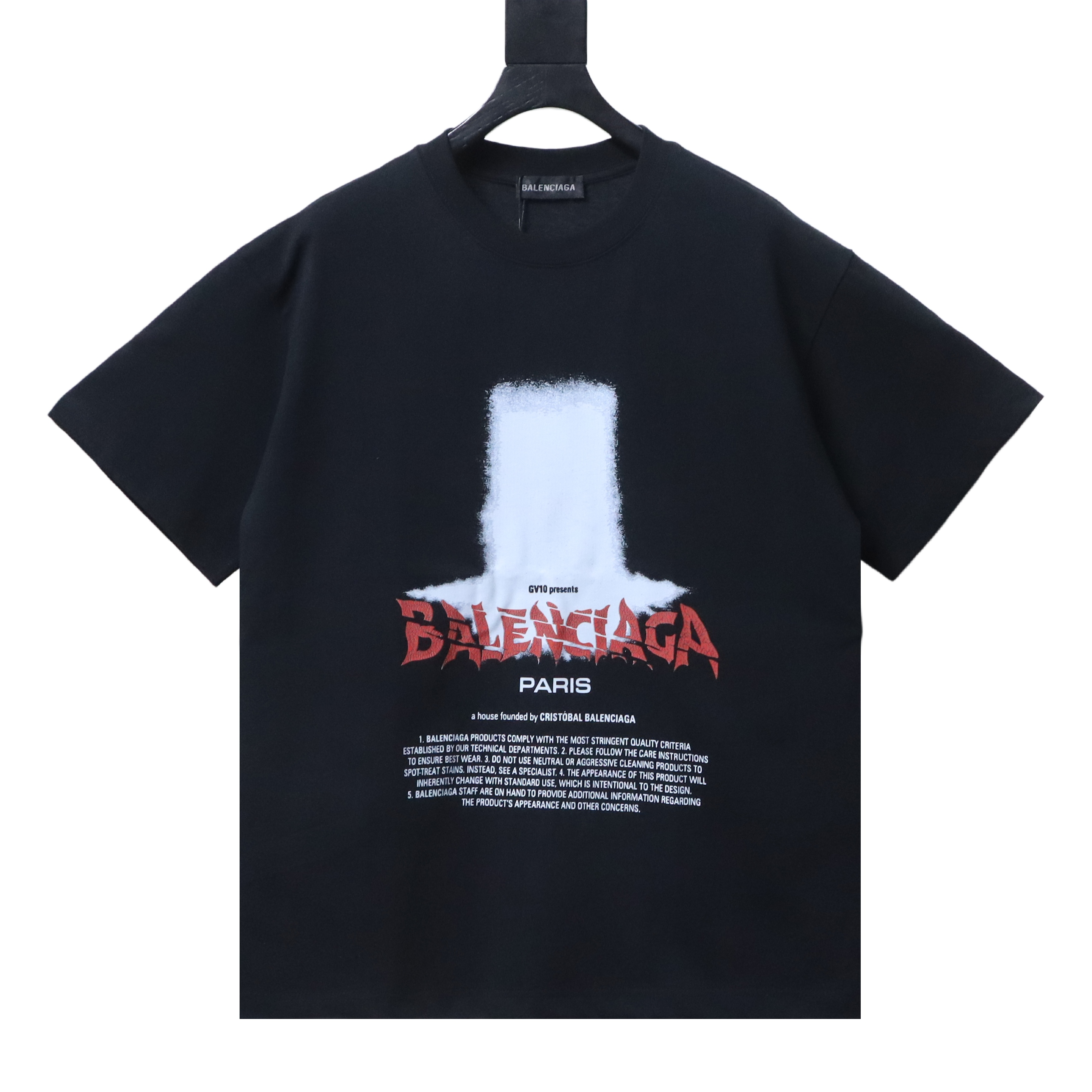 Balenciaga 26SS Light Beam Gothic Font Print Short-Sleeve T-Shirt