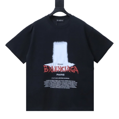 Balenciaga 26SS Light Beam Gothic Font Print Short-Sleeve T-Shirt 01