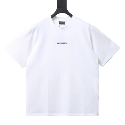 Balenciaga Classic Front and Back Embroidered Letter Short-Sleeve T-Shirt 01