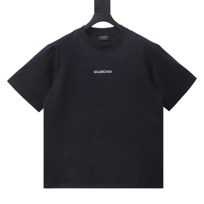 Balenciaga Classic Front and Back Embroidered Letter Short-Sleeve T-Shirt 02