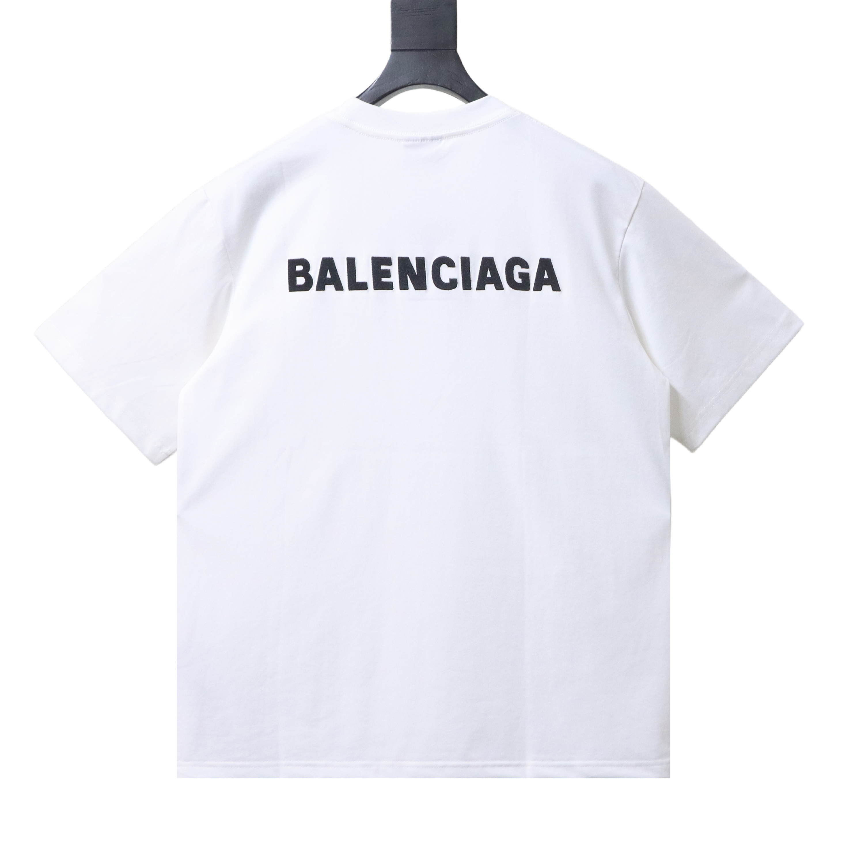 Balenciaga Classic Front and Back Embroidered Letter Short-Sleeve T-Shirt