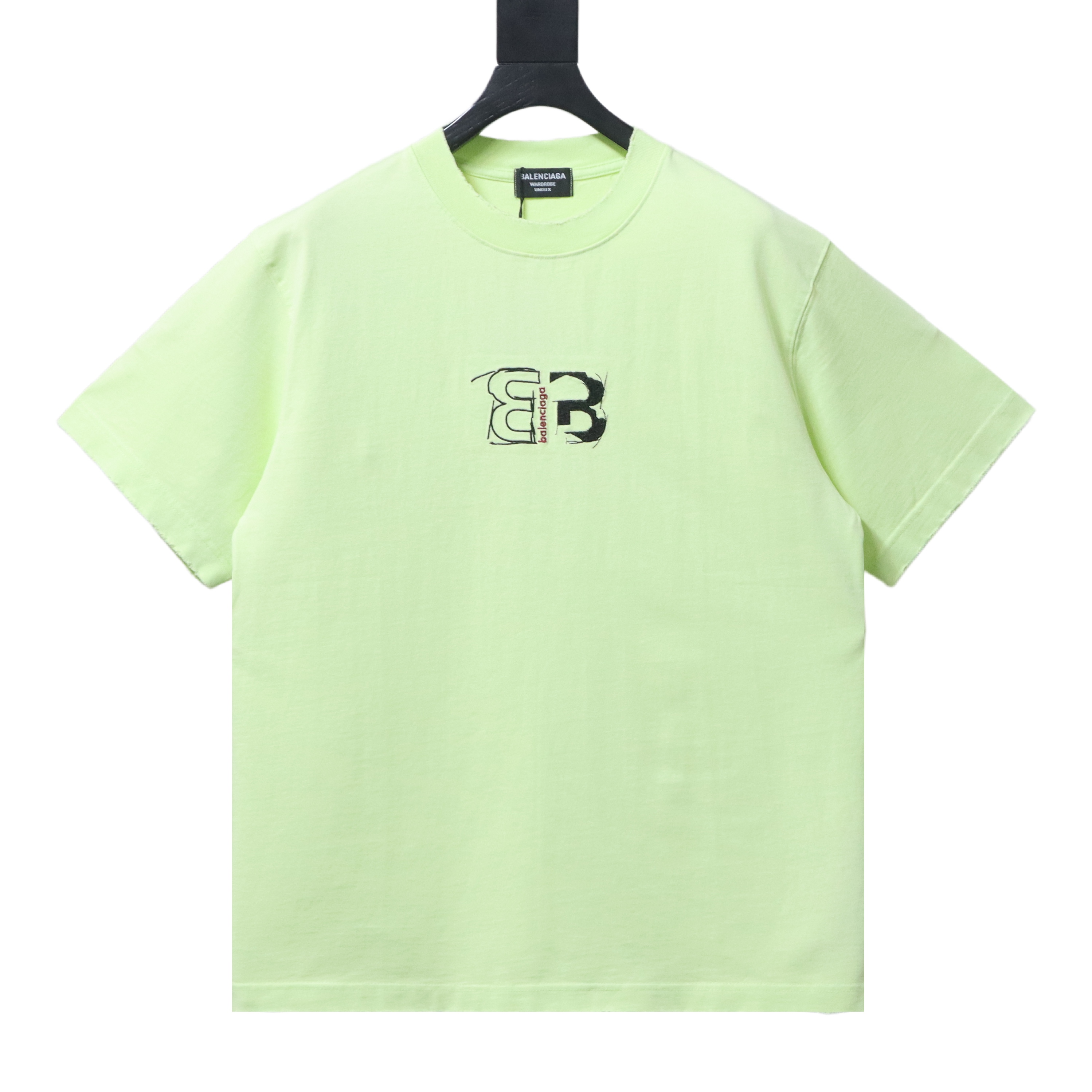 Balenciaga Front Back Double B Embroidered Short-Sleeve T-Shirt