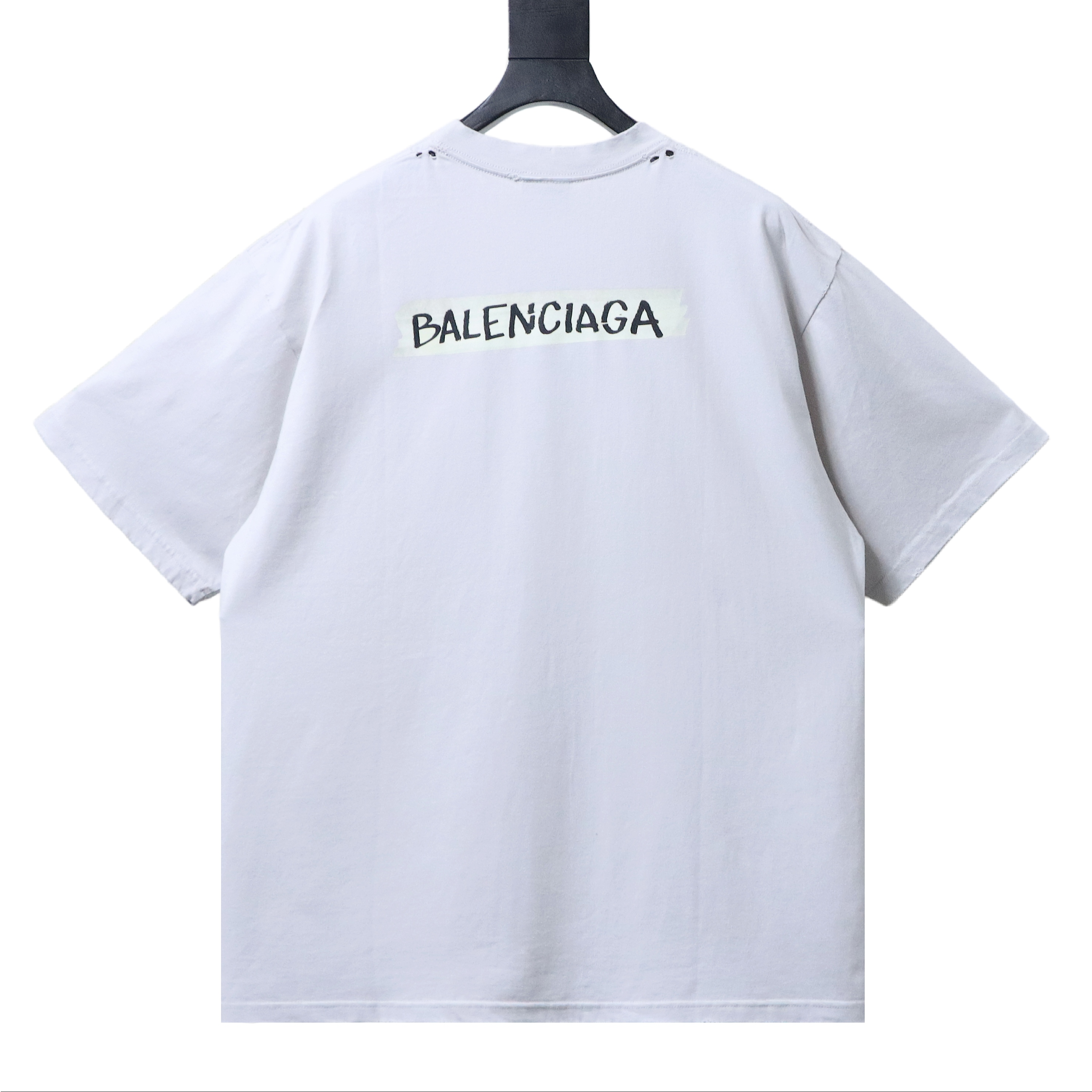 Balenciaga Ink Wash Letter Sticker Short Sleeve T-Shirts
