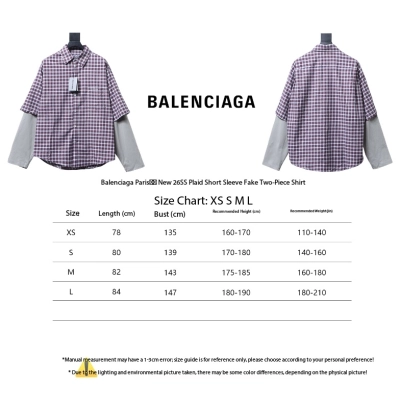 Balenciaga 26SS Checkered Short-Sleeve Fake Two-Piece Shirt 02