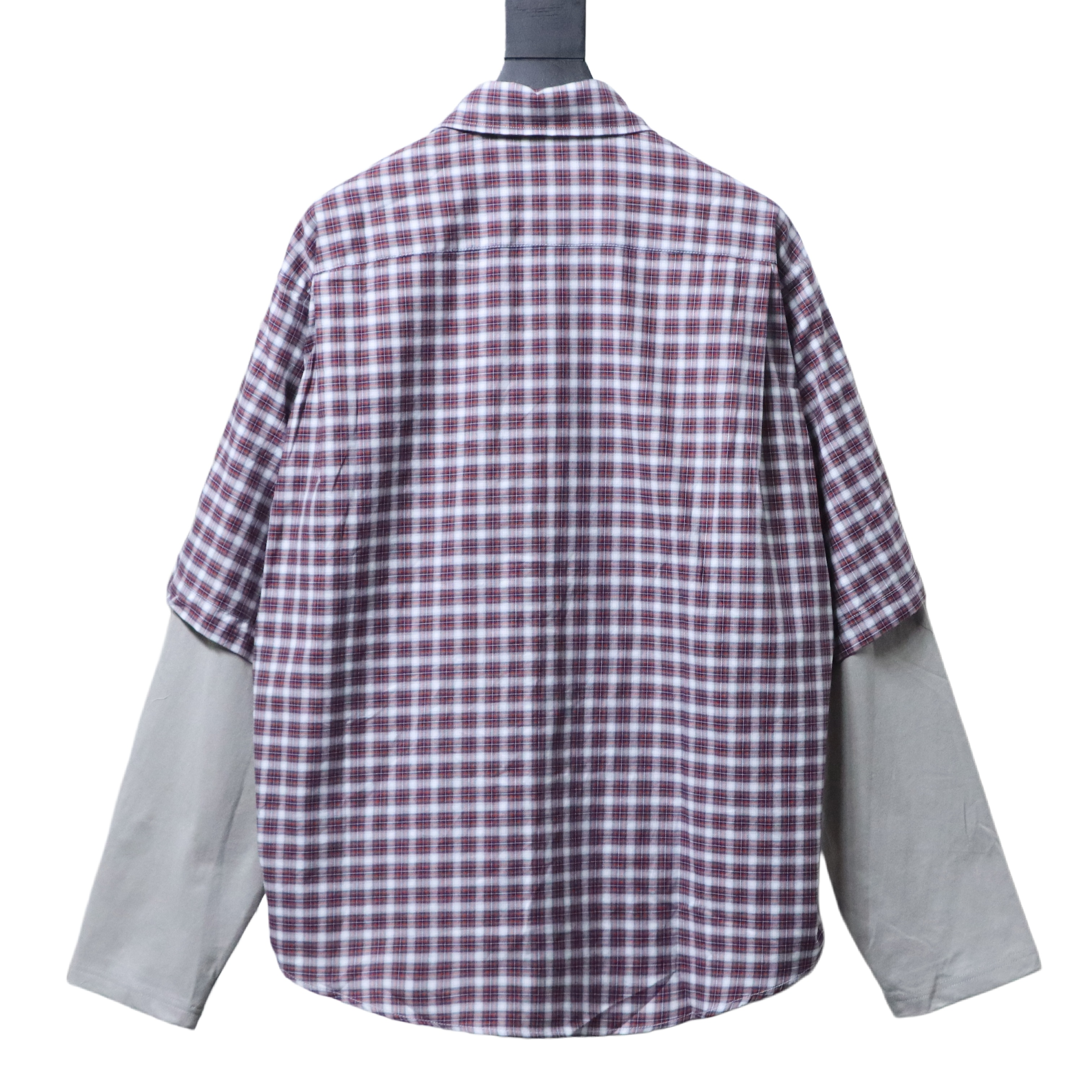 Balenciaga 26SS Checkered Short-Sleeve Fake Two-Piece Shirt