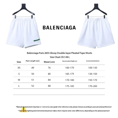 Balenciaga 26SS Glossy Double-Layer Pleated Tape Short Pants 02