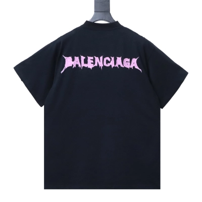 Balenciaga 26SS Pink Vedic Destroyed Short-Sleeve T-Shirt 02