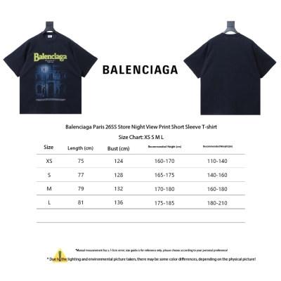 Balenciaga 26SS Store Night View Print Short-Sleeve T-Shirt 02