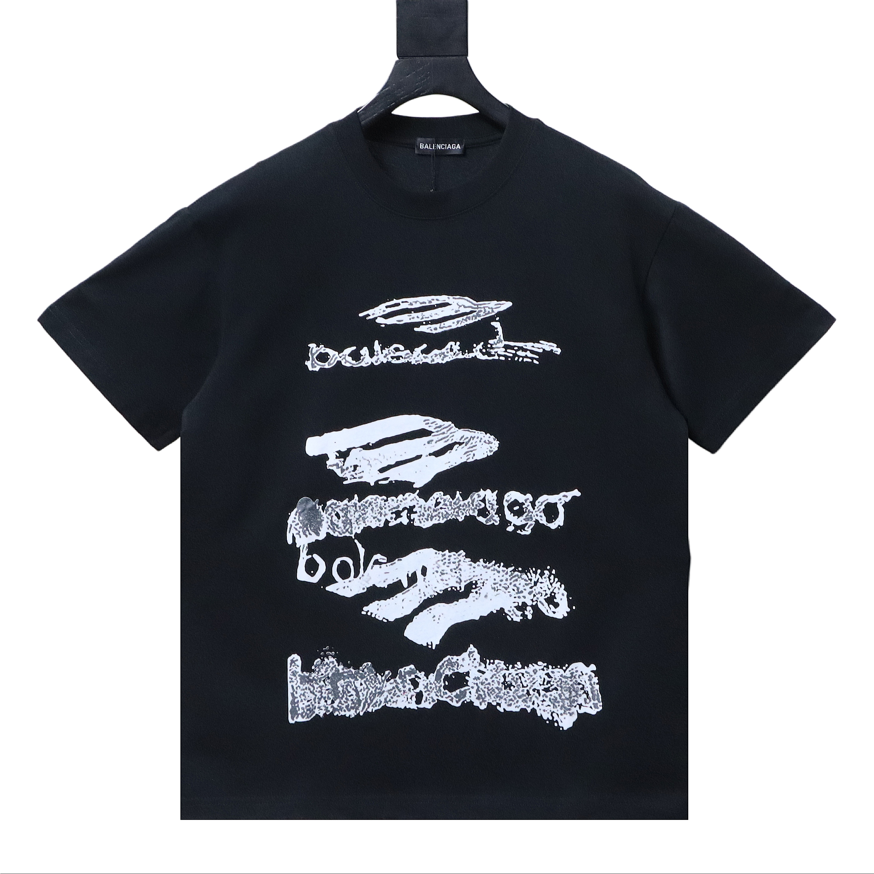 Balenciaga Multi-layered Stacked Graffiti Short-sleeve T-Shirt