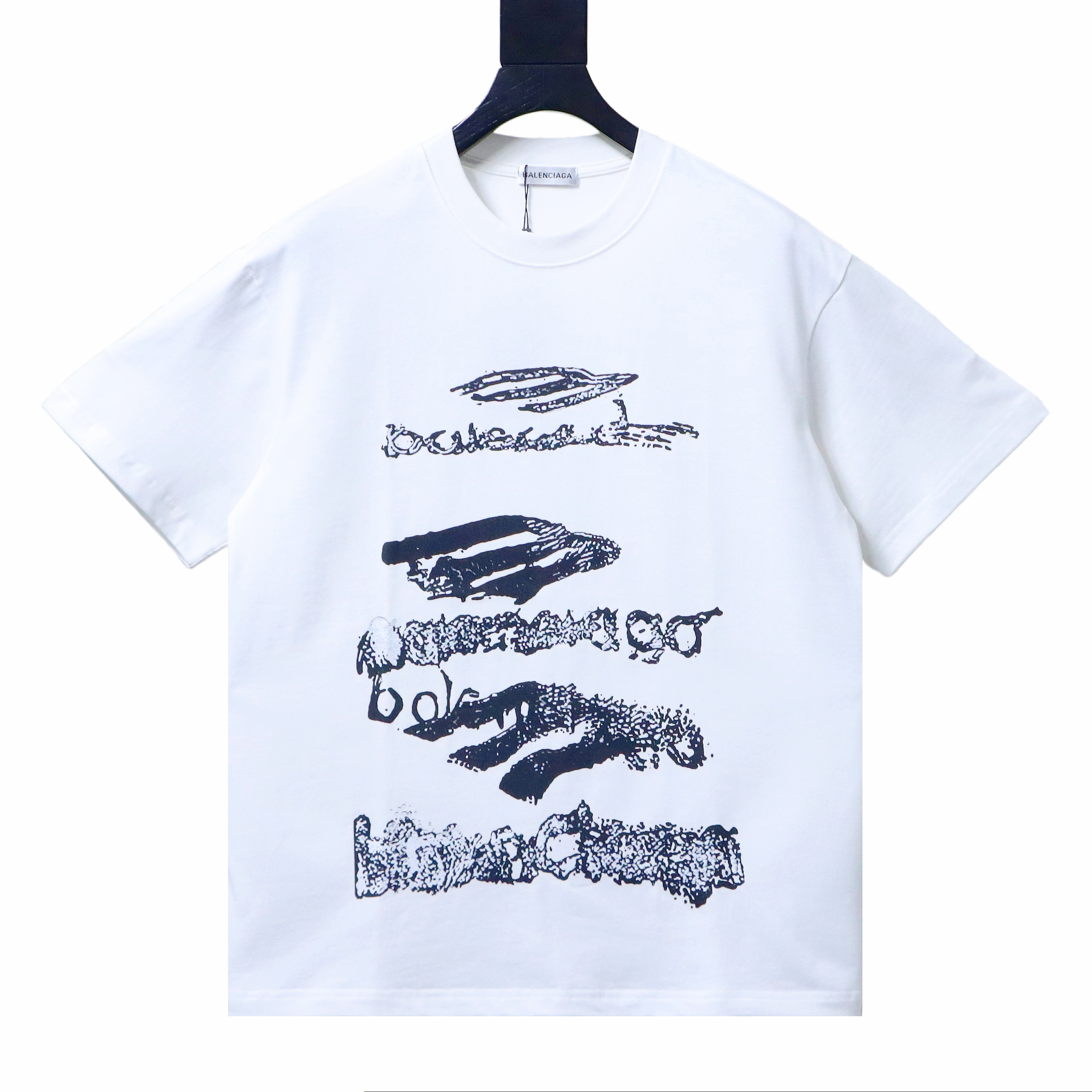 Balenciaga Multi-layered Stacked Graffiti Short-sleeve T-Shirt