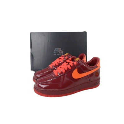 GET Air Force 1 Low Patent Leather Dark Team Red IO4489-601 02