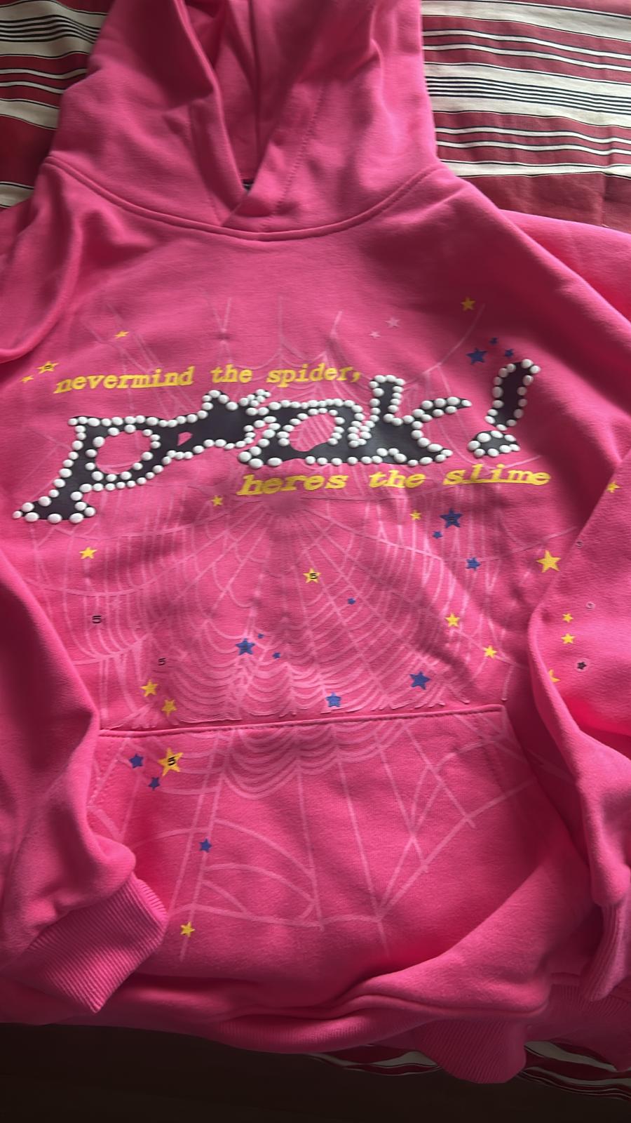 Sp5der Worldwide Pink Punk Hoodie review customer