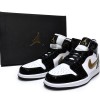 Air Jordan 1 Mid 'Patent Black White Gold'