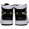 Air Jordan 1 Mid 'Patent Black White Gold'