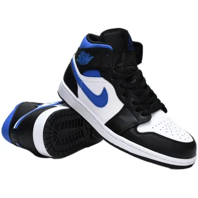 Air Jordan 1 Mid 'White Black Racer Blue'