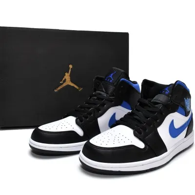 Air Jordan 1 Mid 'White Black Racer Blue'