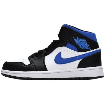 Air Jordan 1 Mid 'White Black Racer Blue'