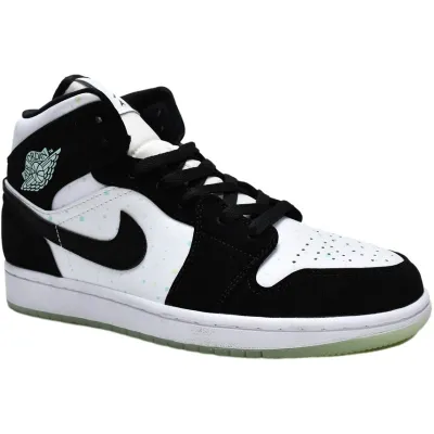 Air Jordan 1 Mid 'White Black Teal Tint' (GS)