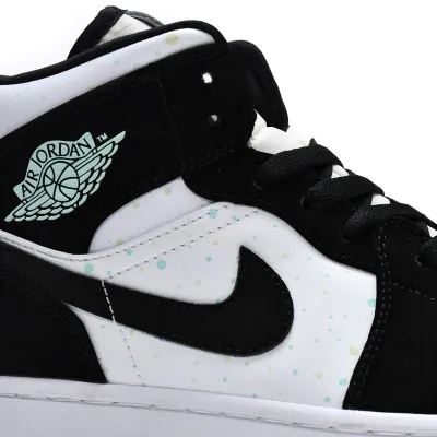 Air Jordan 1 Mid 'White Black Teal Tint' (GS)