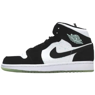 Air Jordan 1 Mid 'White Black Teal Tint' (GS)