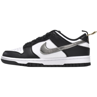 Nike Dunk Low 'Black White Metallic'