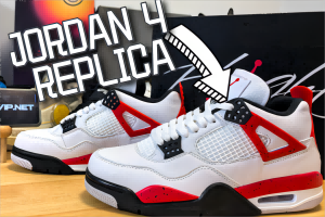 Air Jordan 4 Red Fire (1:1 Rep, TOP QUALITY, REAL LEATHER ) from