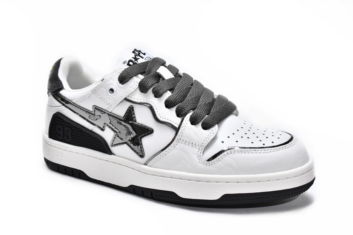 A Bathing Ape Bape SK8 Sta White Silver (Top Quality)