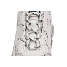 Balenciaga All Over Logo Triple S Beige (W) (Top Quality)