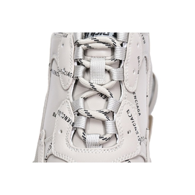 Balenciaga All Over Logo Triple S Beige (W) (Top Quality)