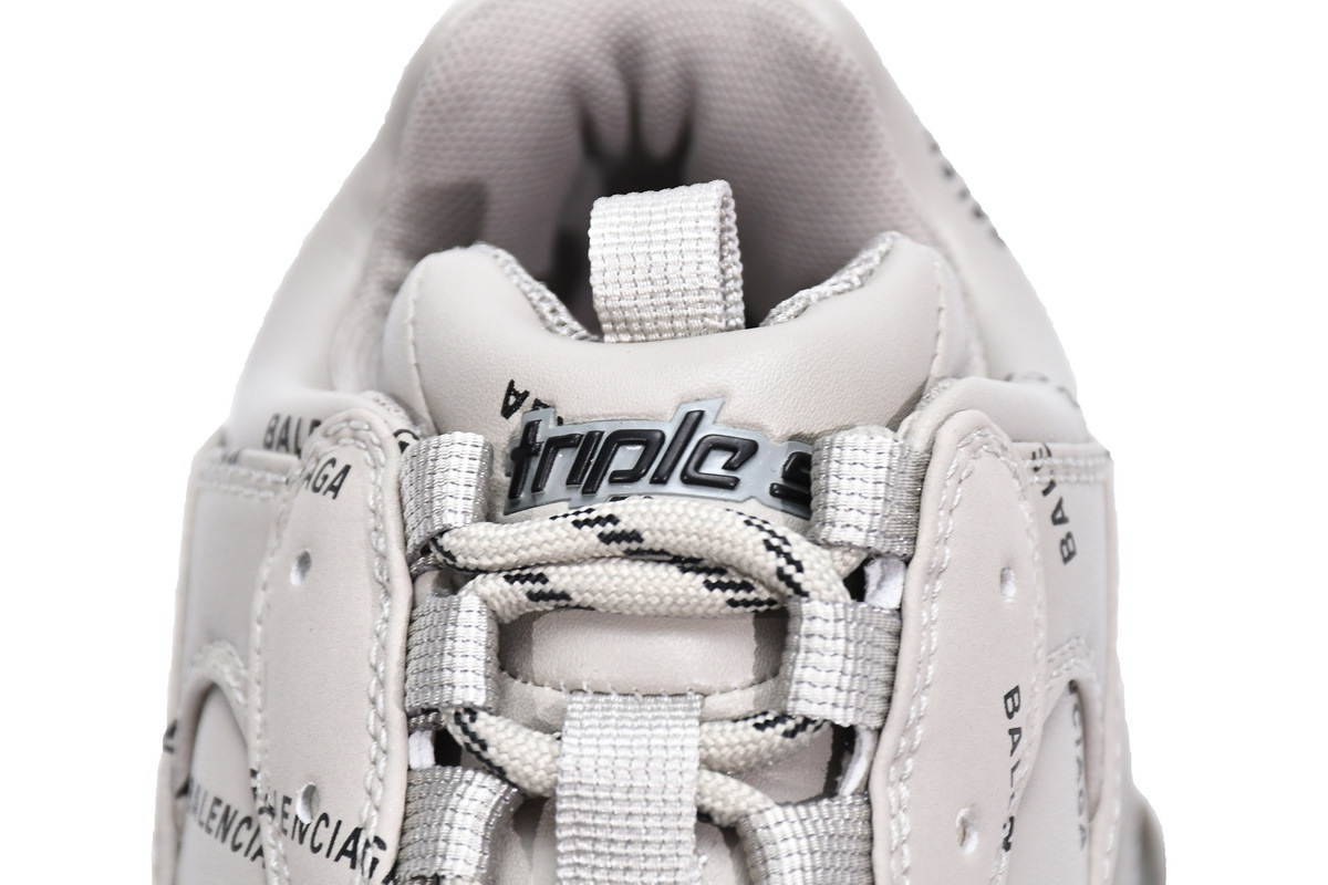Balenciaga All Over Logo Triple S Beige (W) (Top Quality)